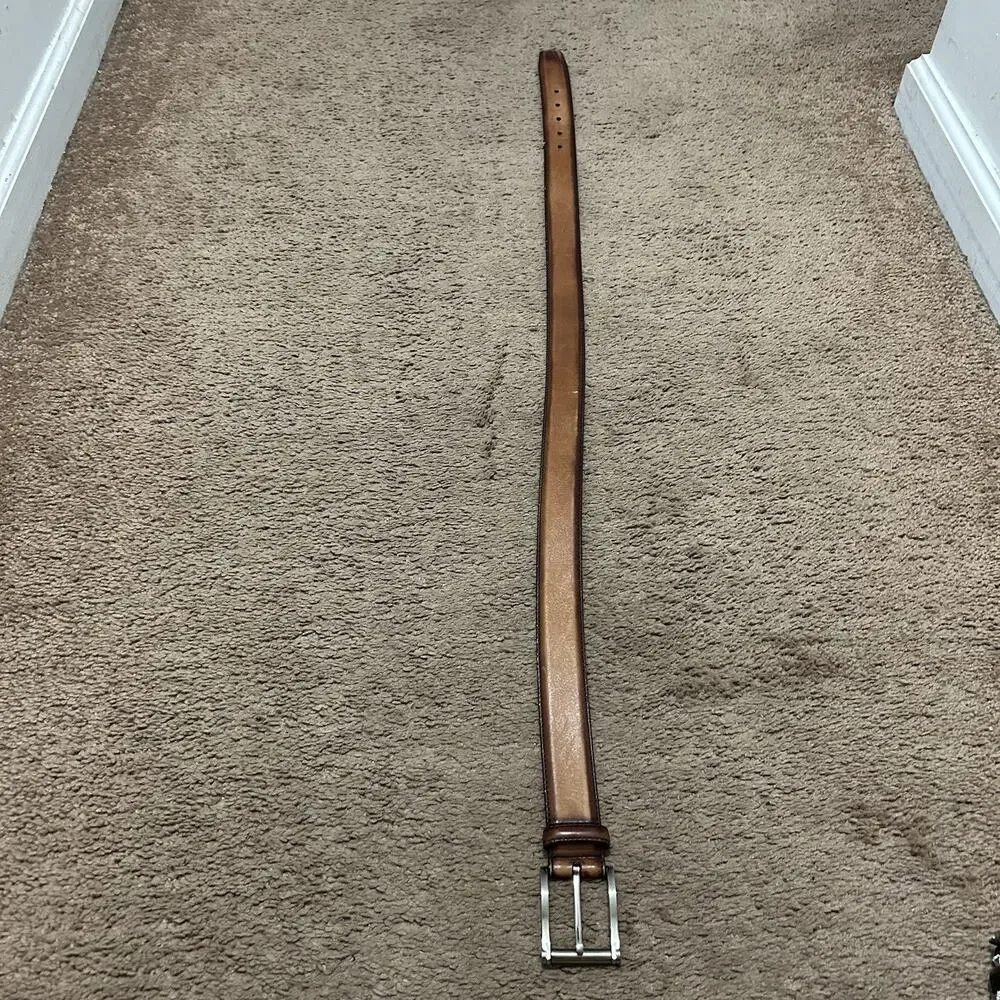 Magnanni Carbon Leather Belt - 1121 - Cognac Brown - Size 32